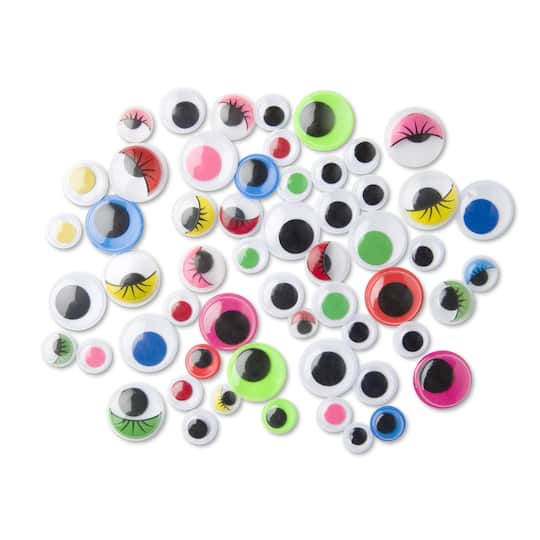 12 Packs: 500 ct. (6,000 total) Assorted Wiggle Eyes by Creatology&#x2122;